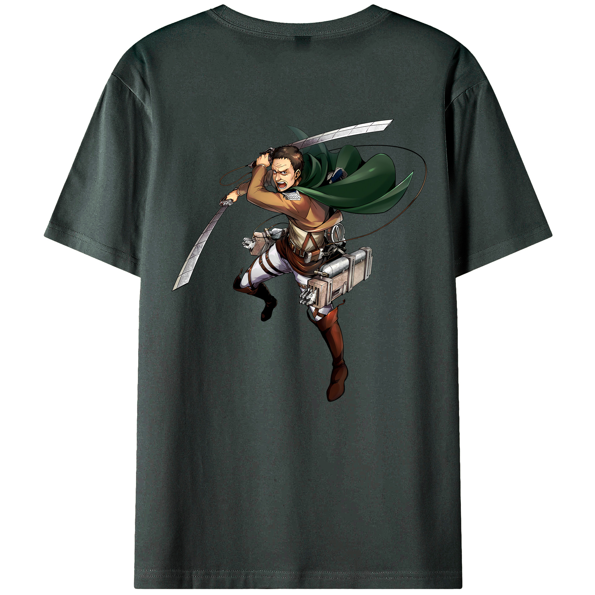（画像用） 進撃の巨人 Attack on Titan 綿100％ メンズ半袖Tシャツ（バックプリント） 通気性